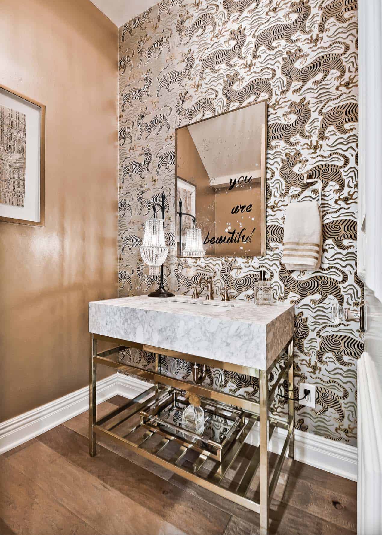 transitional style powder room
