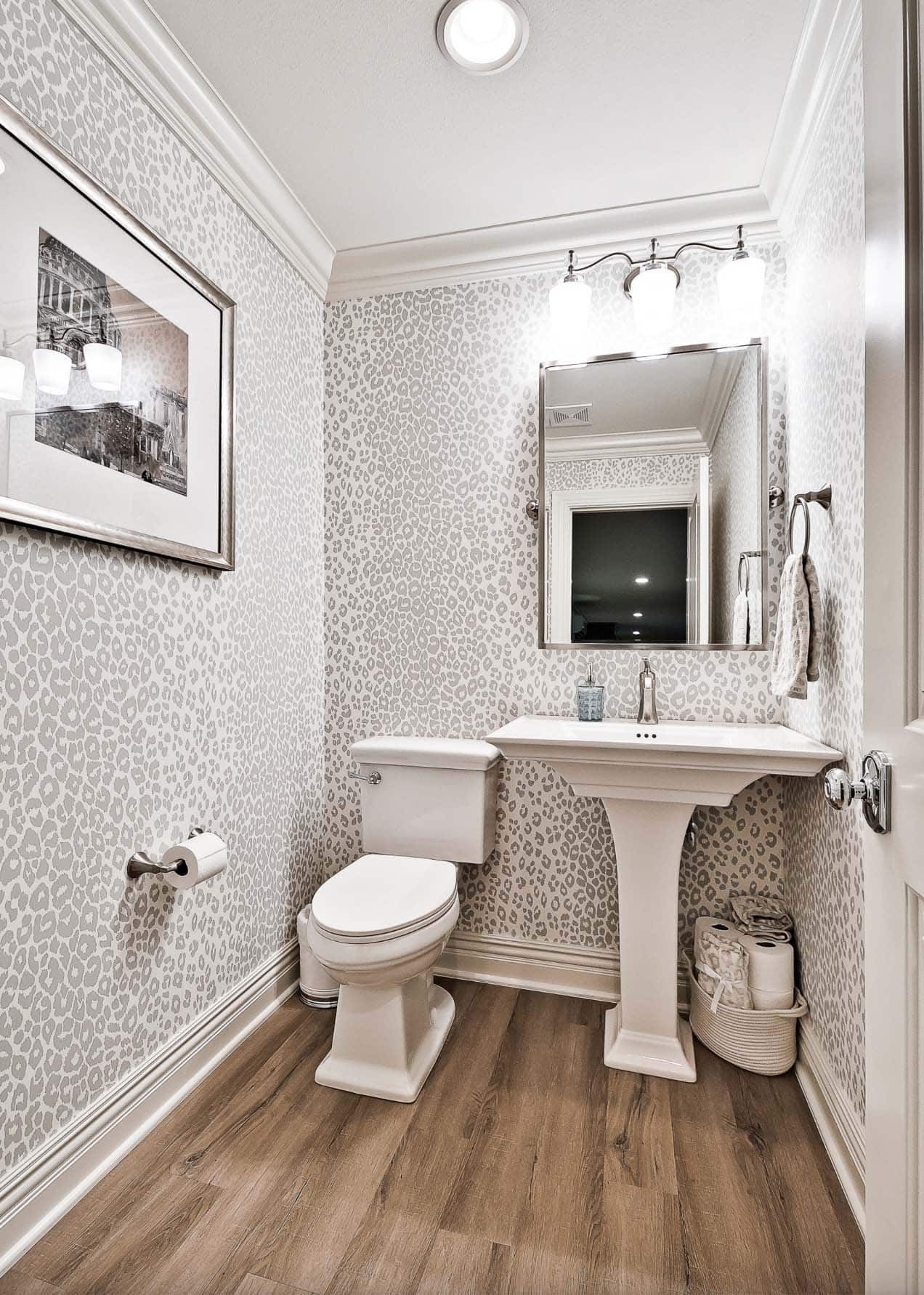transitional style powder room