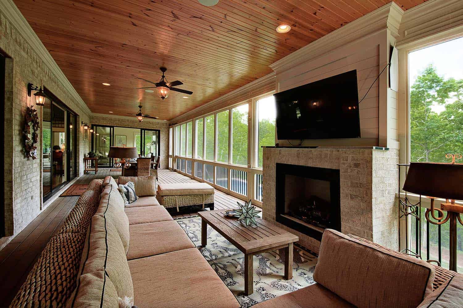 transitional style screened porch
