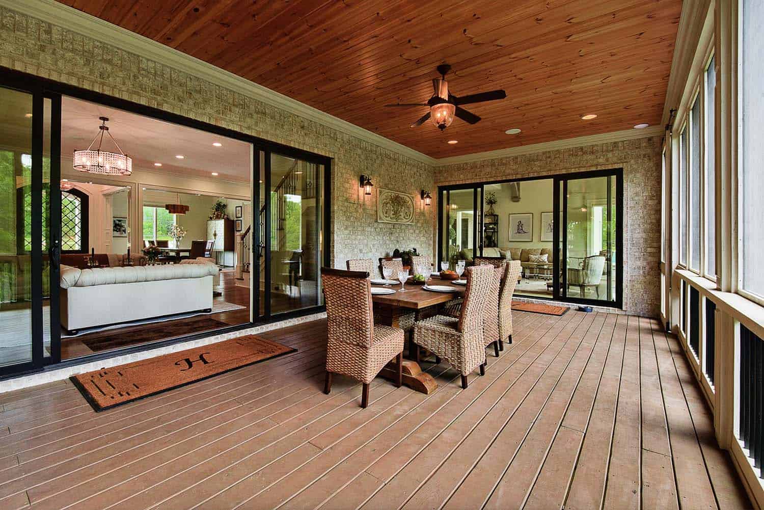 transitional style screened porch