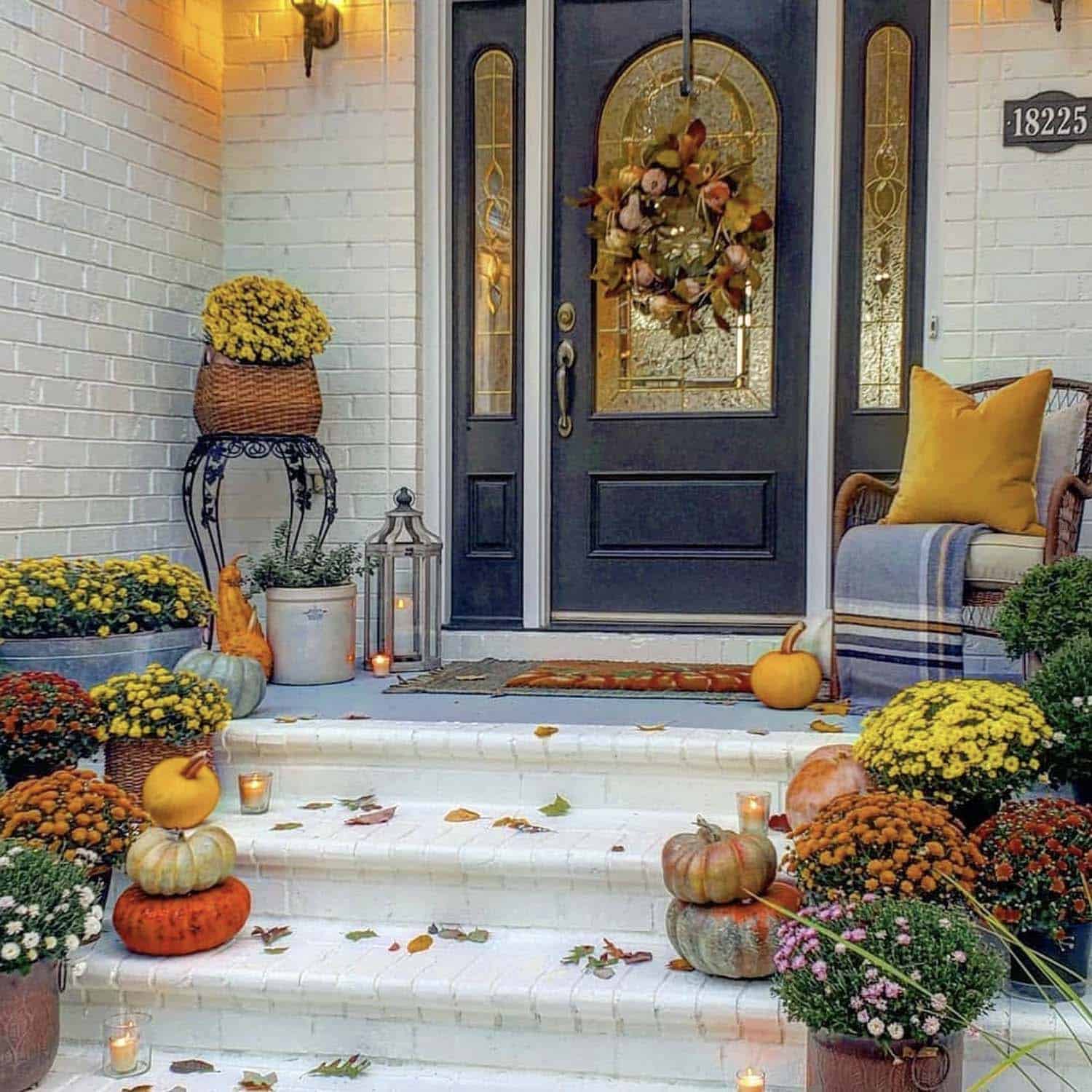 autumn porch at the lake house
