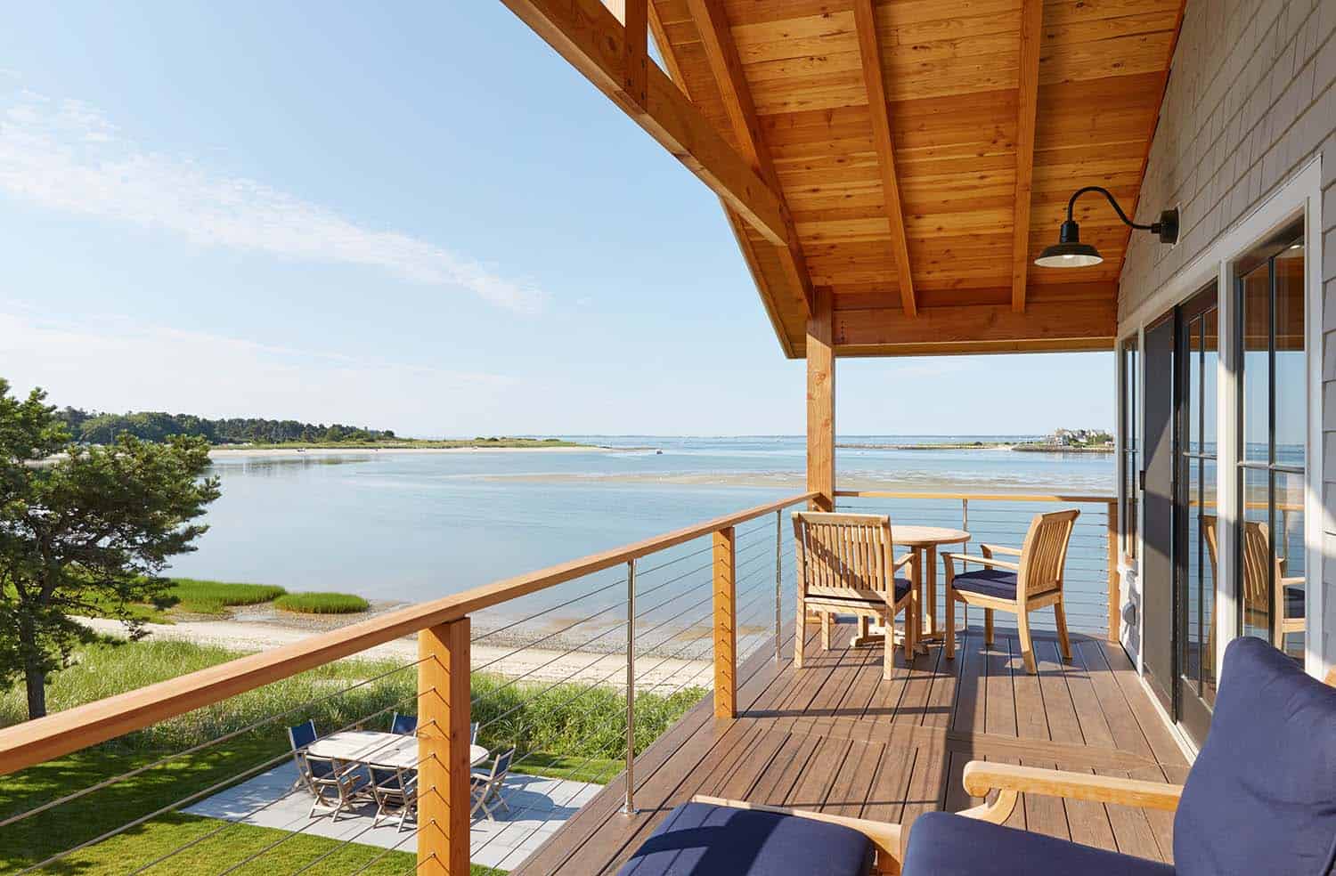 coastal home exterior deck overlooking the ocean