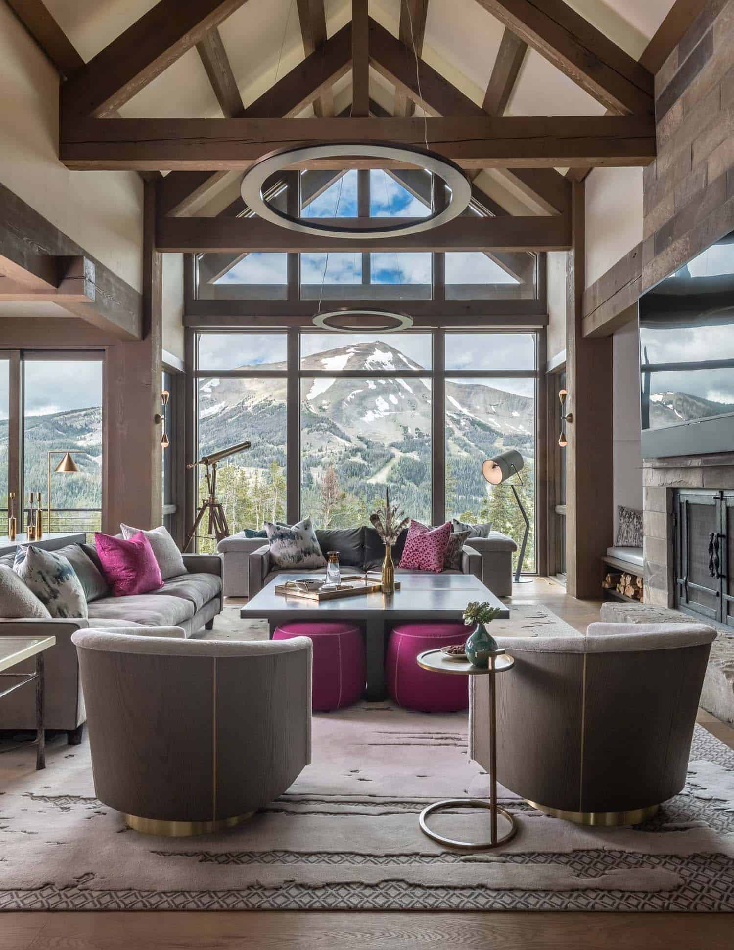contemporary mountain style living room