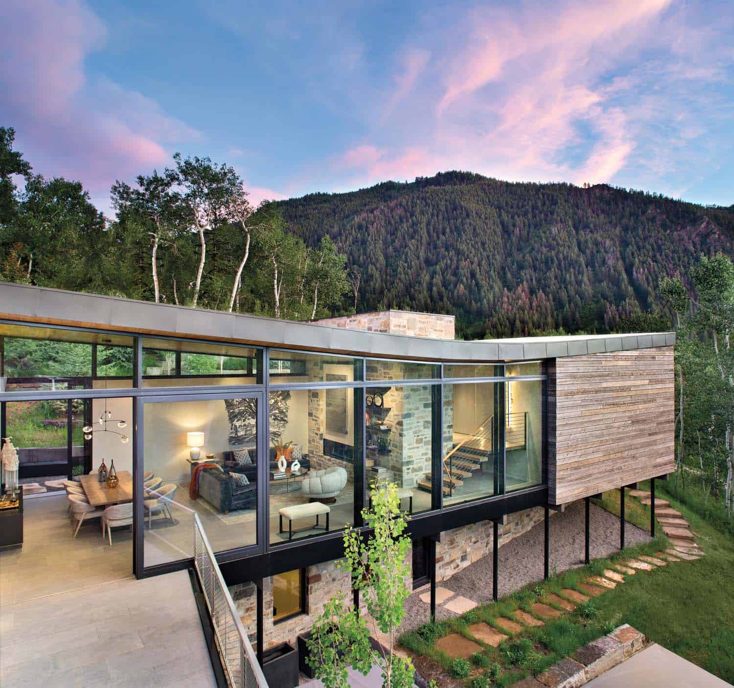 contemporary mountain home exterior