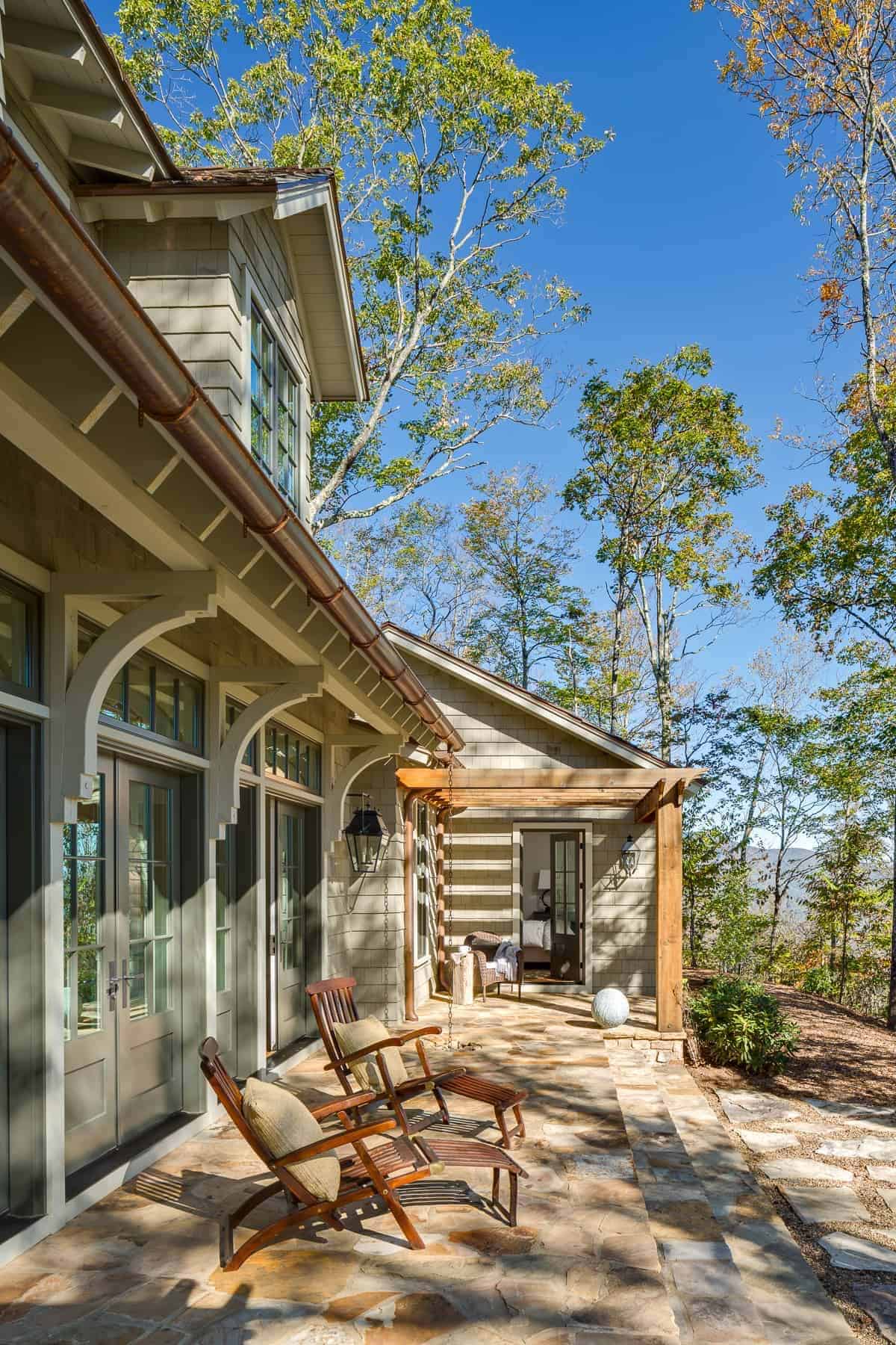 craftsman-style cottage exterior backyard patio