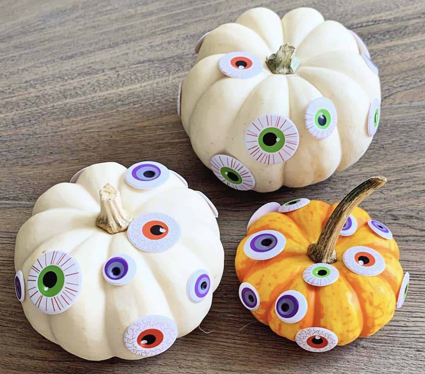 googly-eyed pumpkins