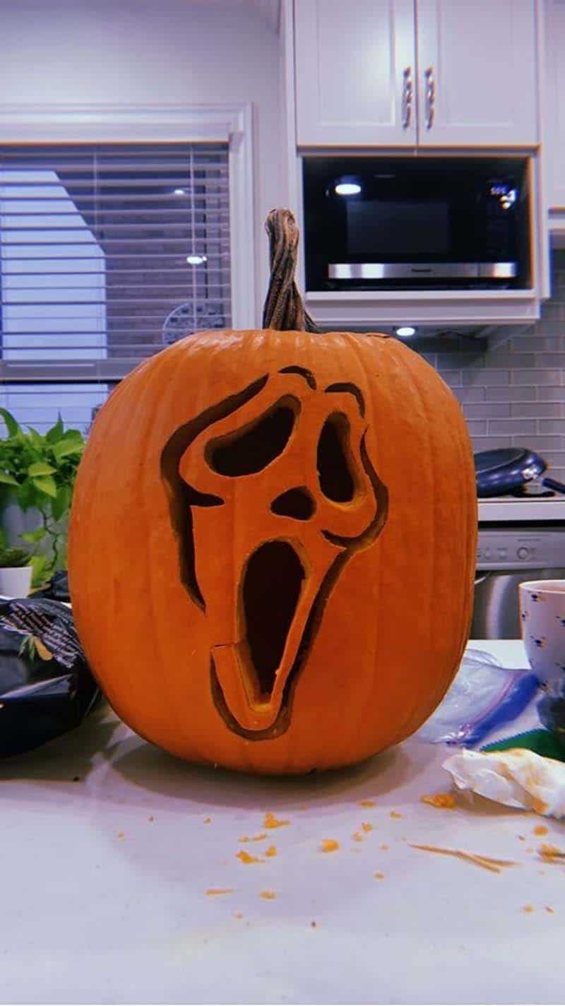 ghost face pumpkin