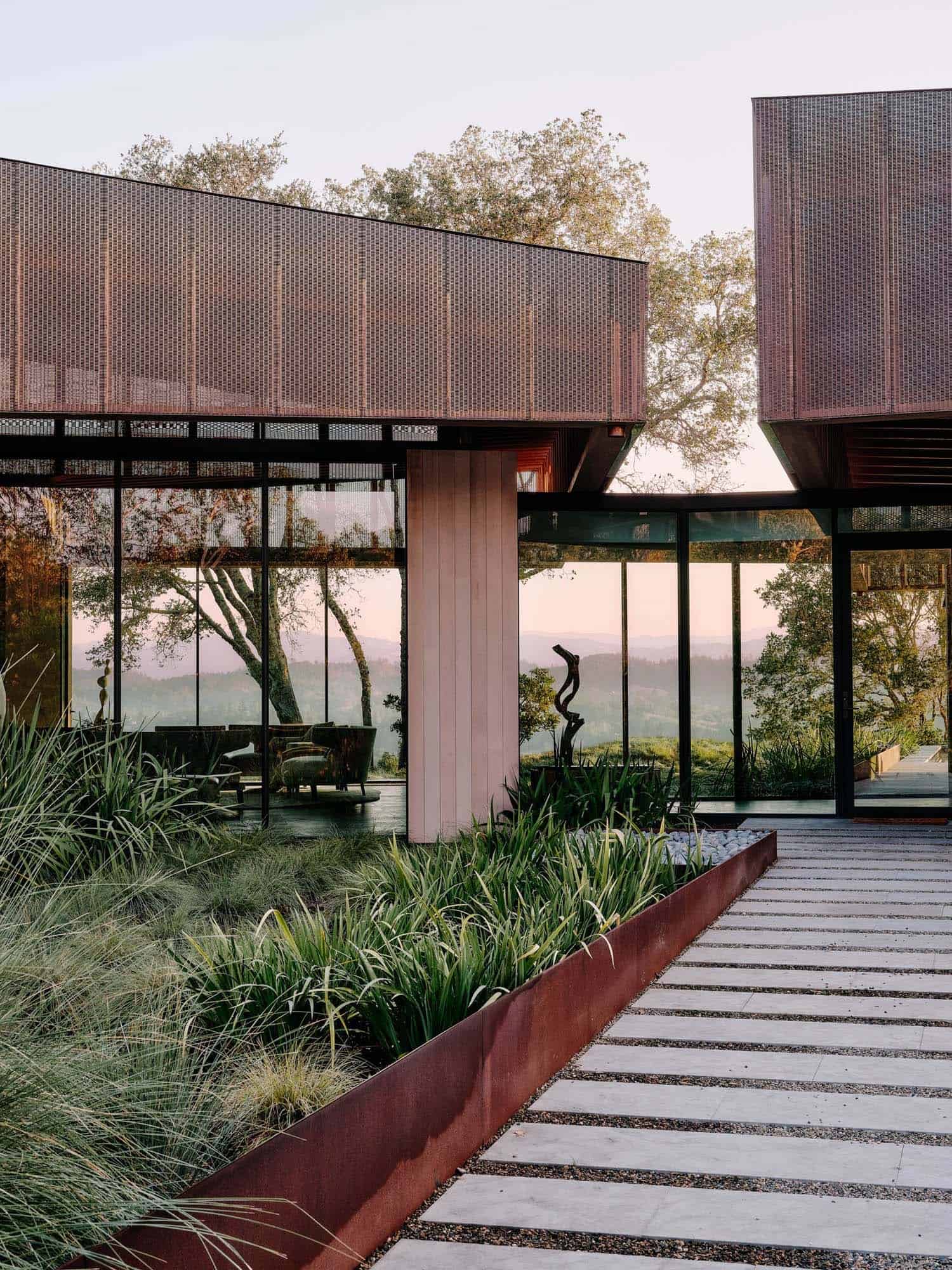 modern copper-clad pavilion exterior