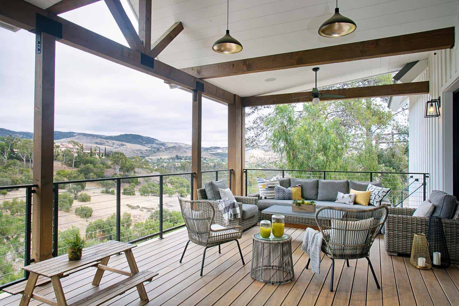 entertainment deck with views of the canyon