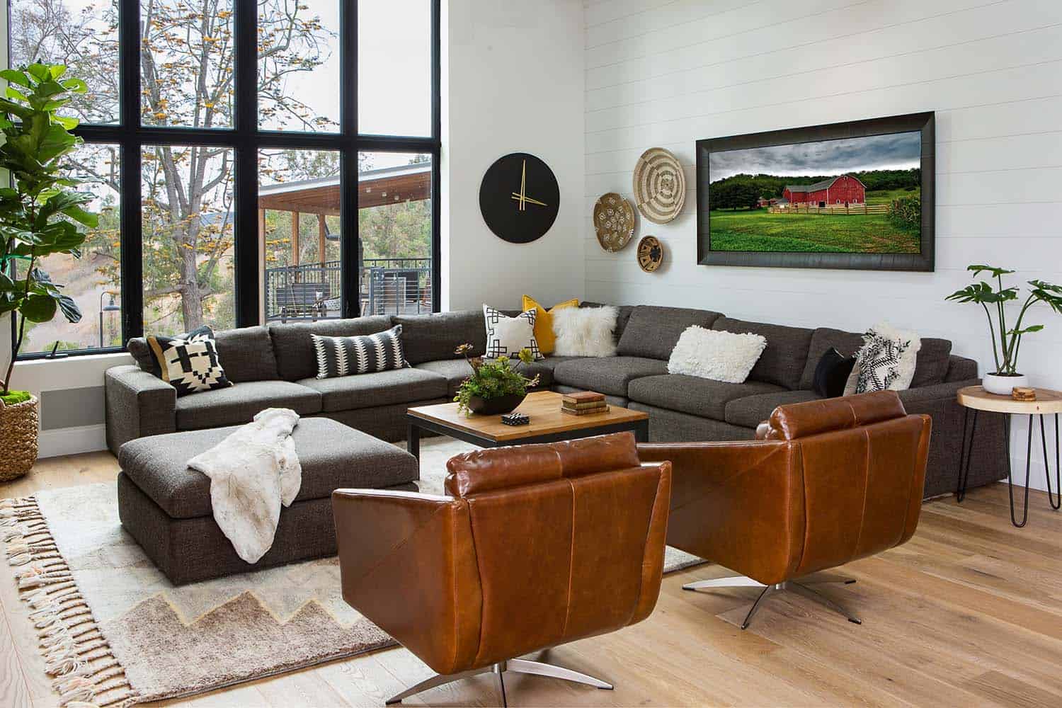modern industrial farmhouse living room
