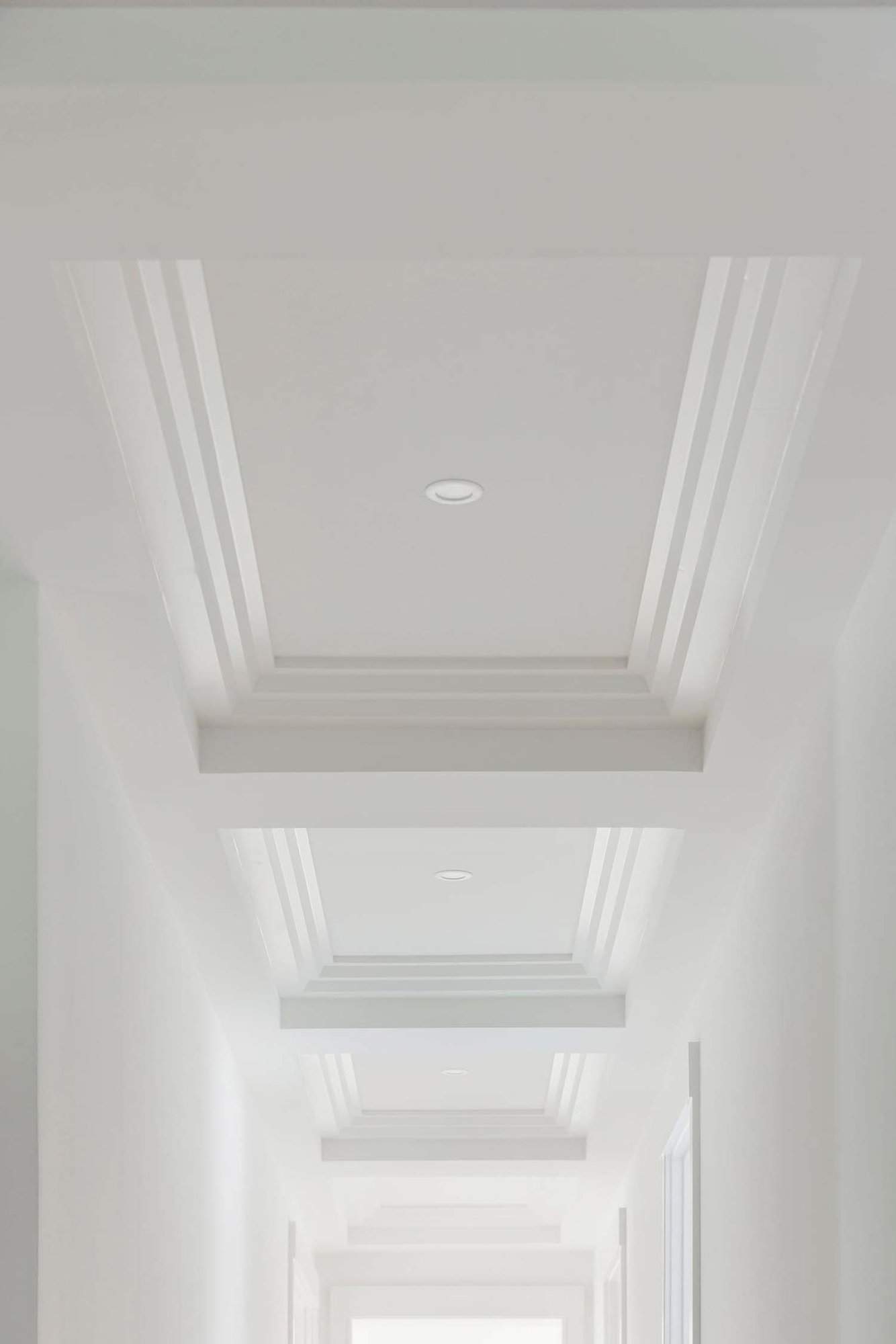transitional hallway ceiling detail