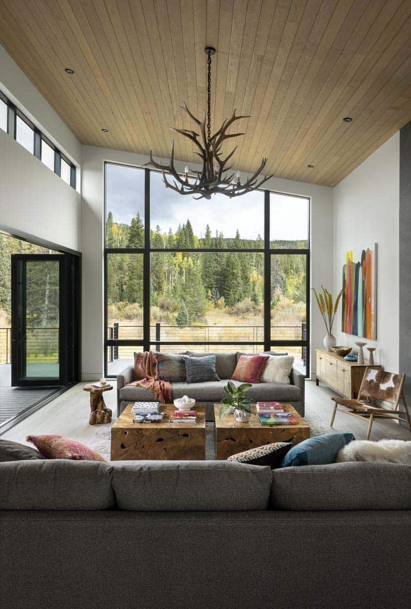 modern living room with a large window
