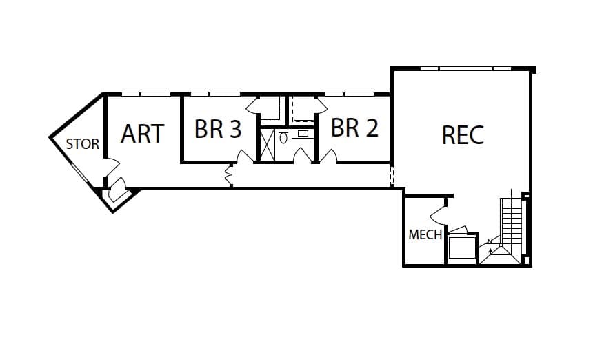 modern mountain home upper level floor plan