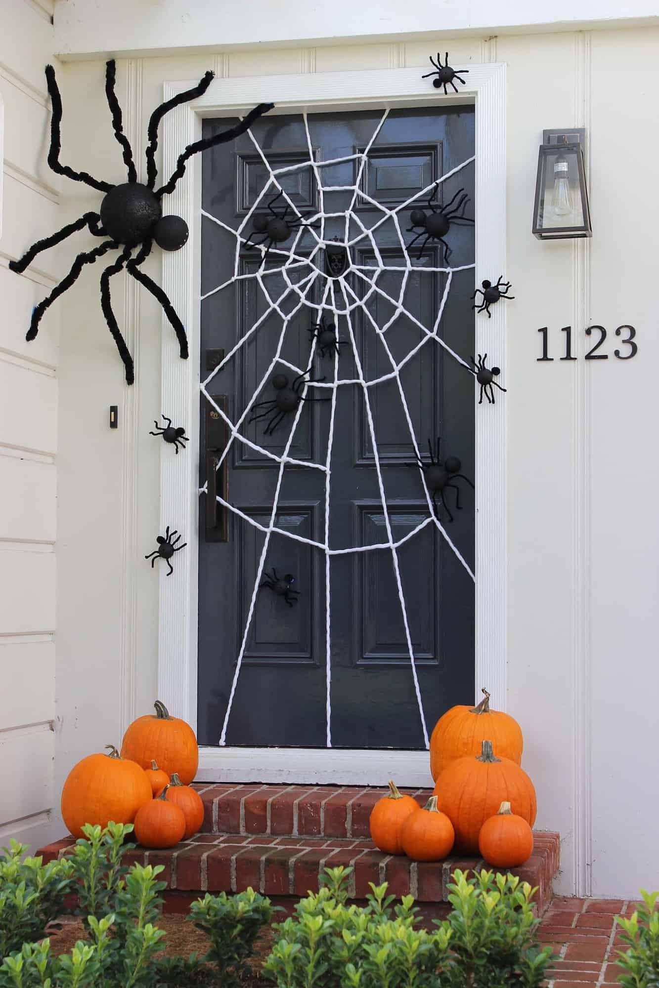 creepy spider web door for halloween