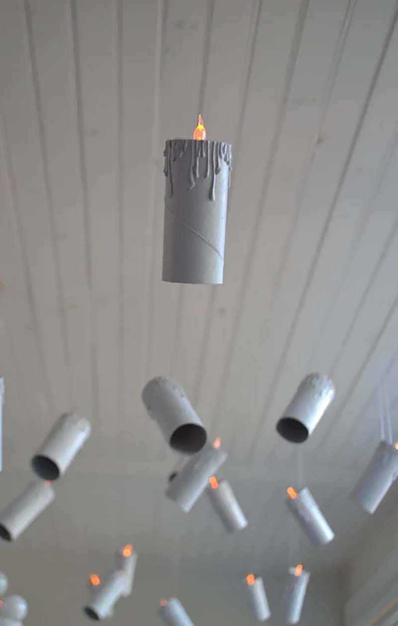 DIY toilet paper roll floating candles for halloween