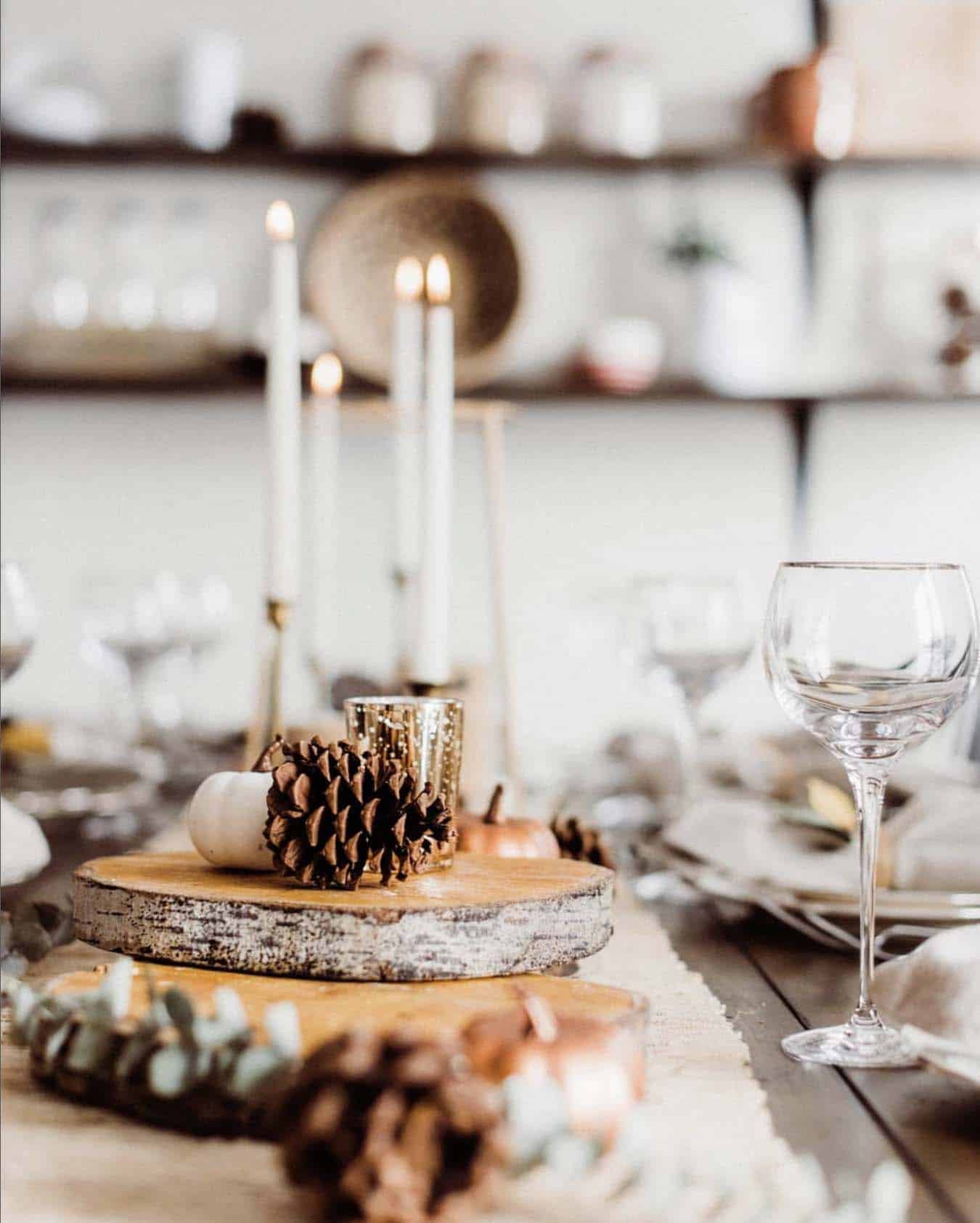 rustic glam dining table centerpiece