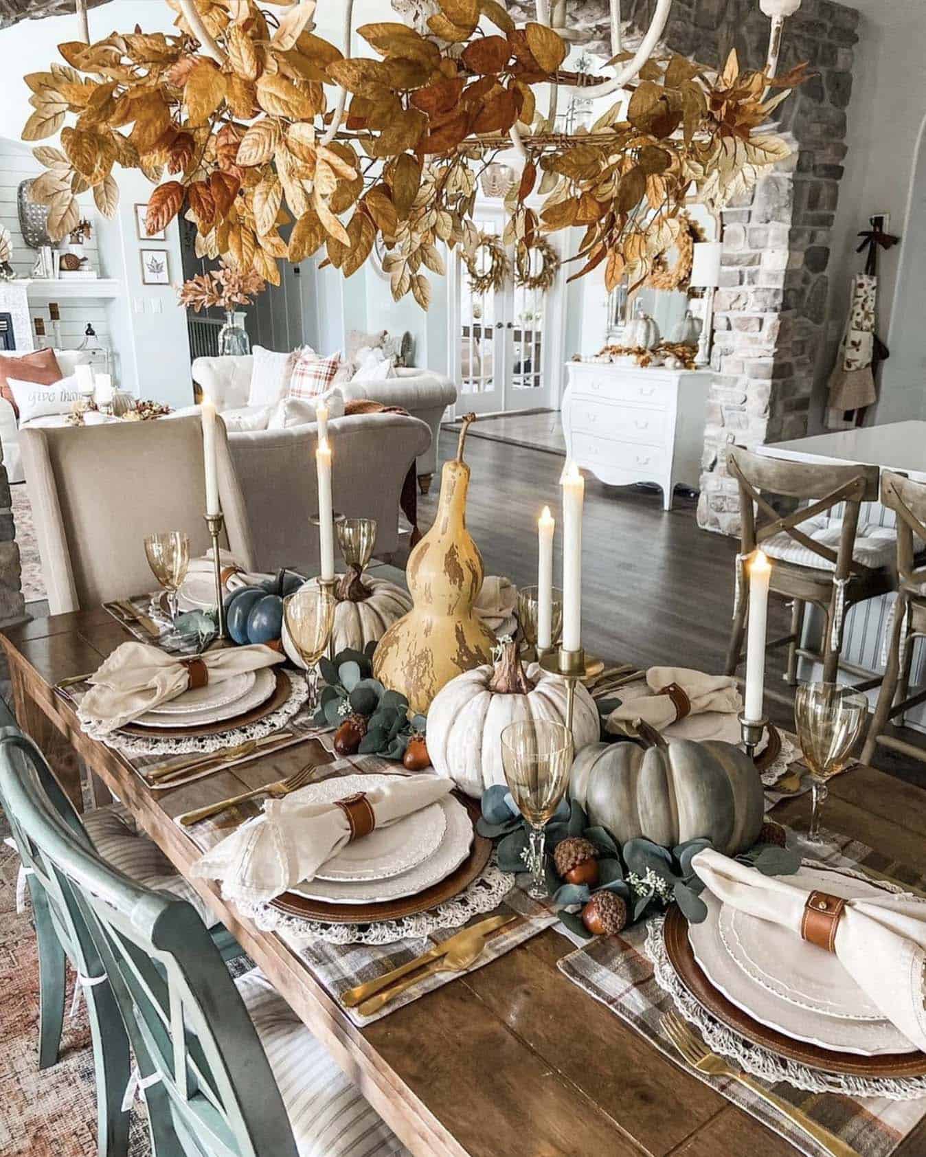 farmhouse style thanksgiving table decorations