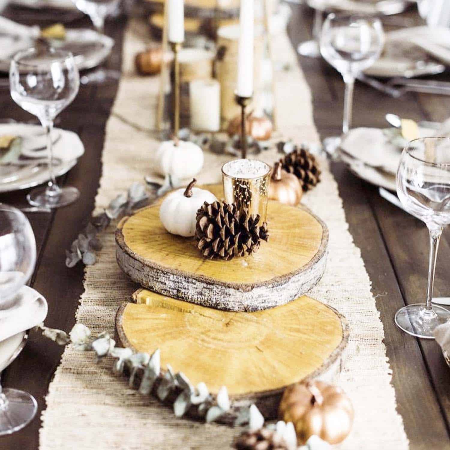 rustic glam dining table centerpiece