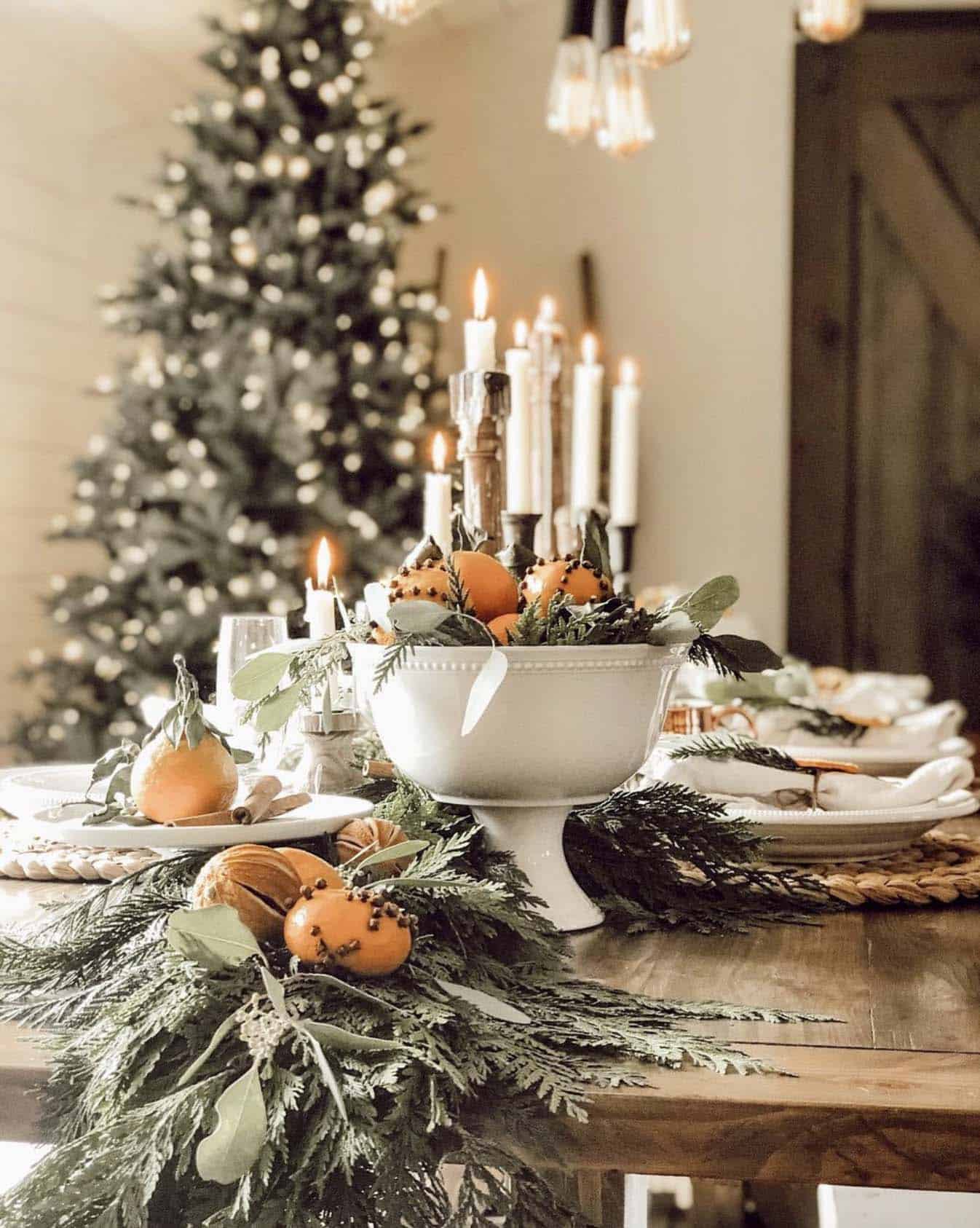 Christmas and Thanksgiving dining table setting