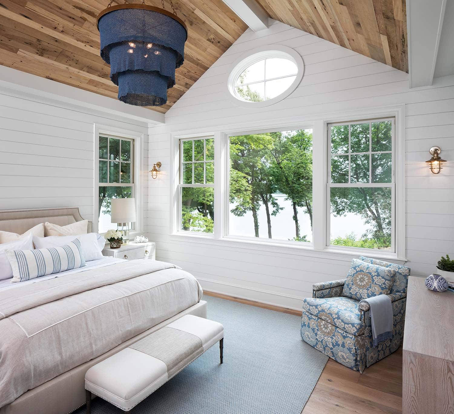 coastal farmhouse style bedroom