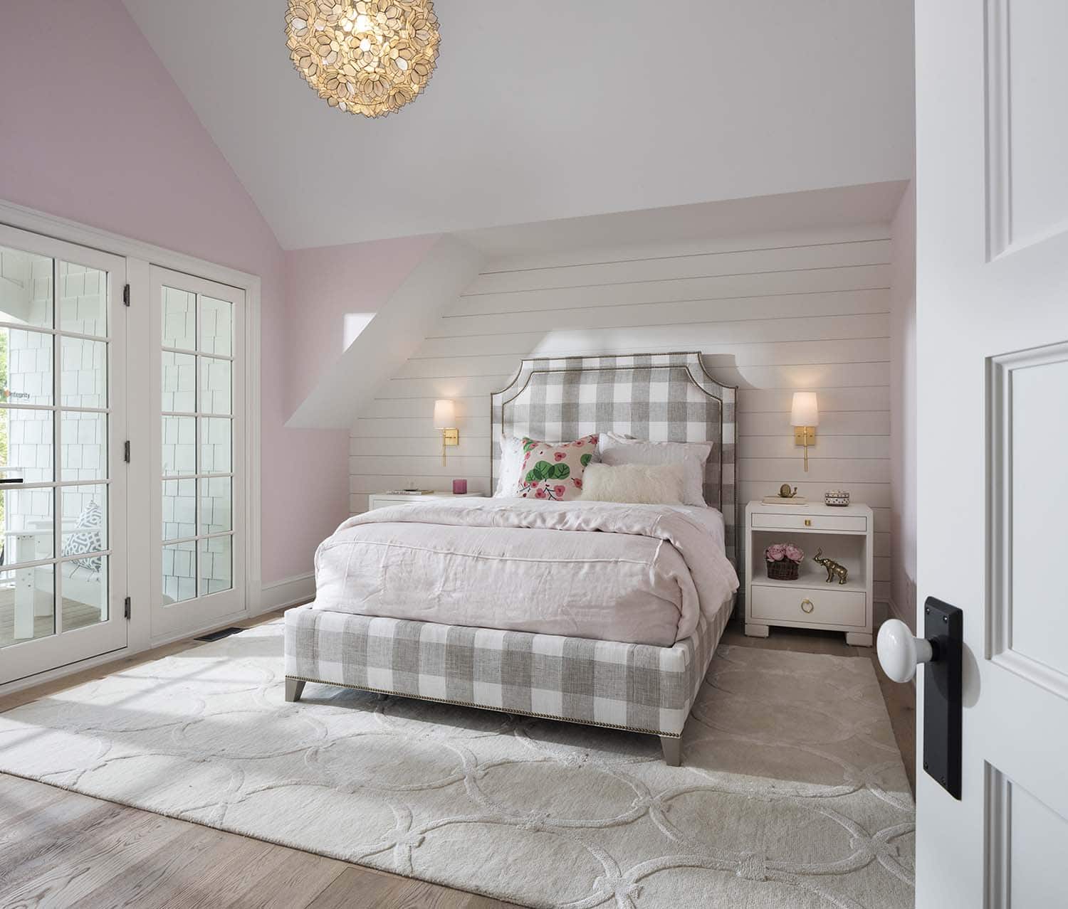 coastal farmhouse style girls bedroom