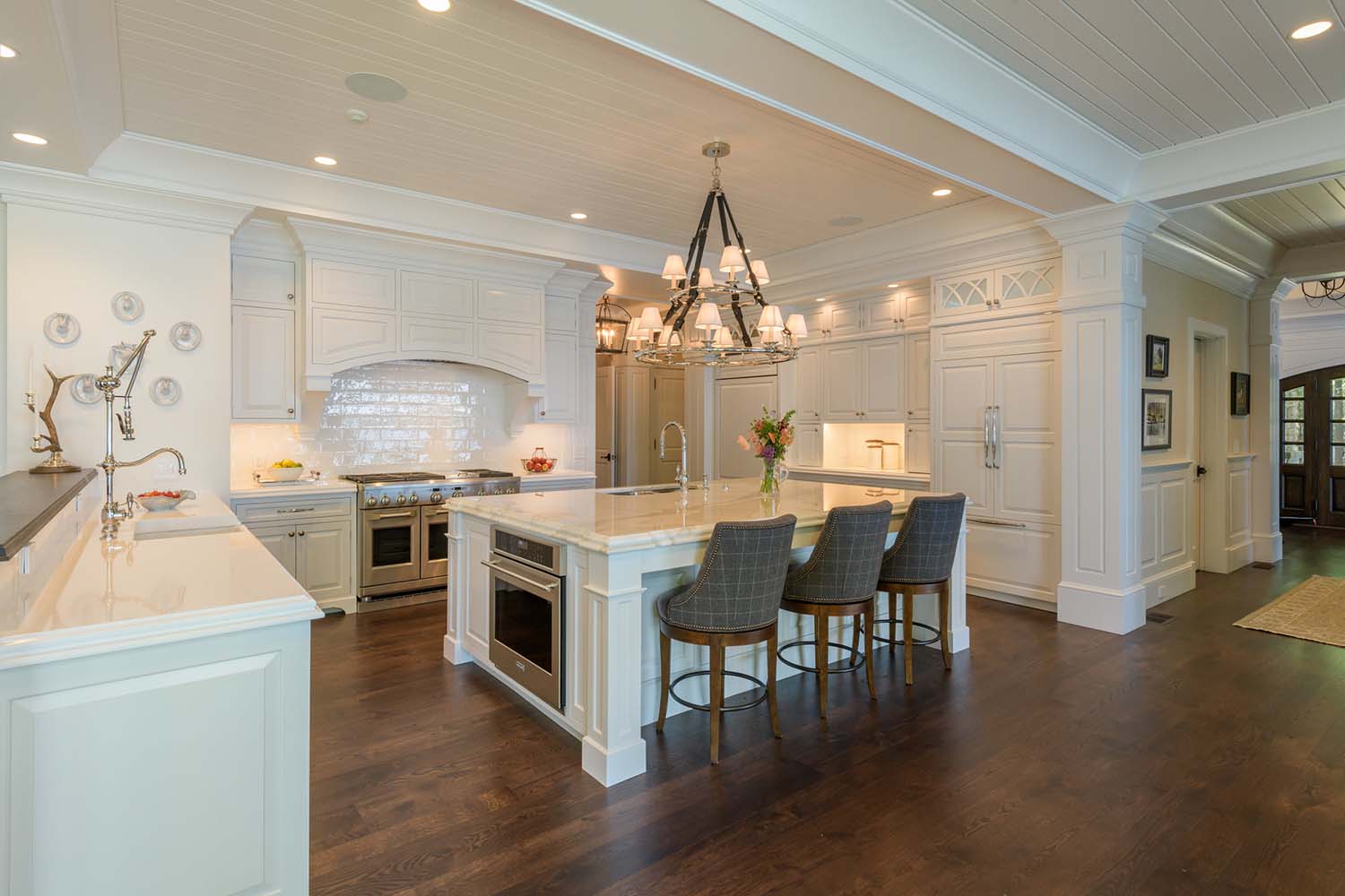 contemporary kitchen with a large island
