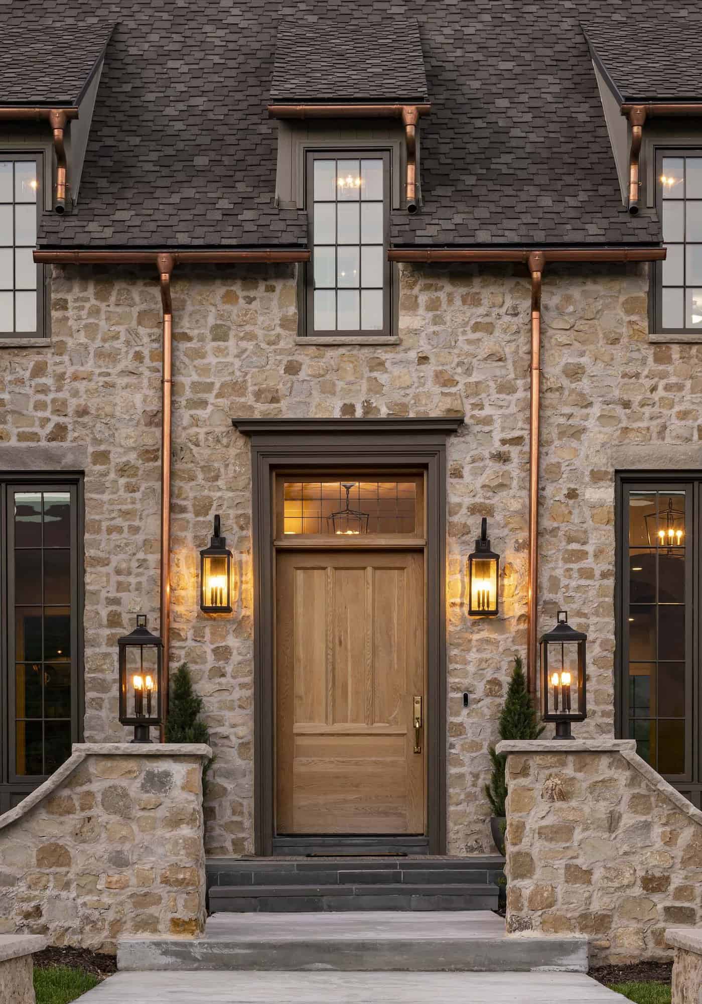 English country style home exterior entry