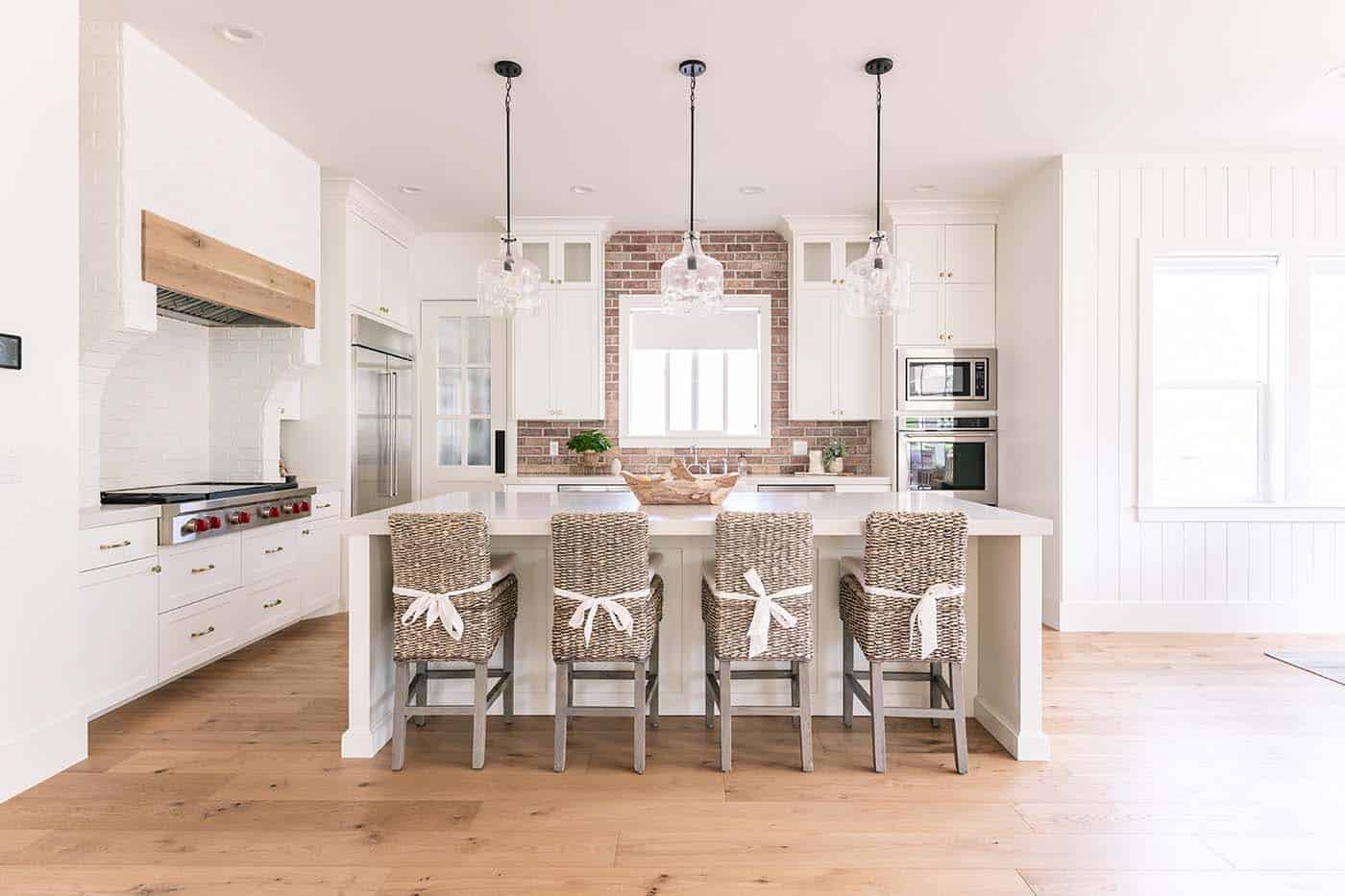 modern farmhouse kitchen with perfect symmetry