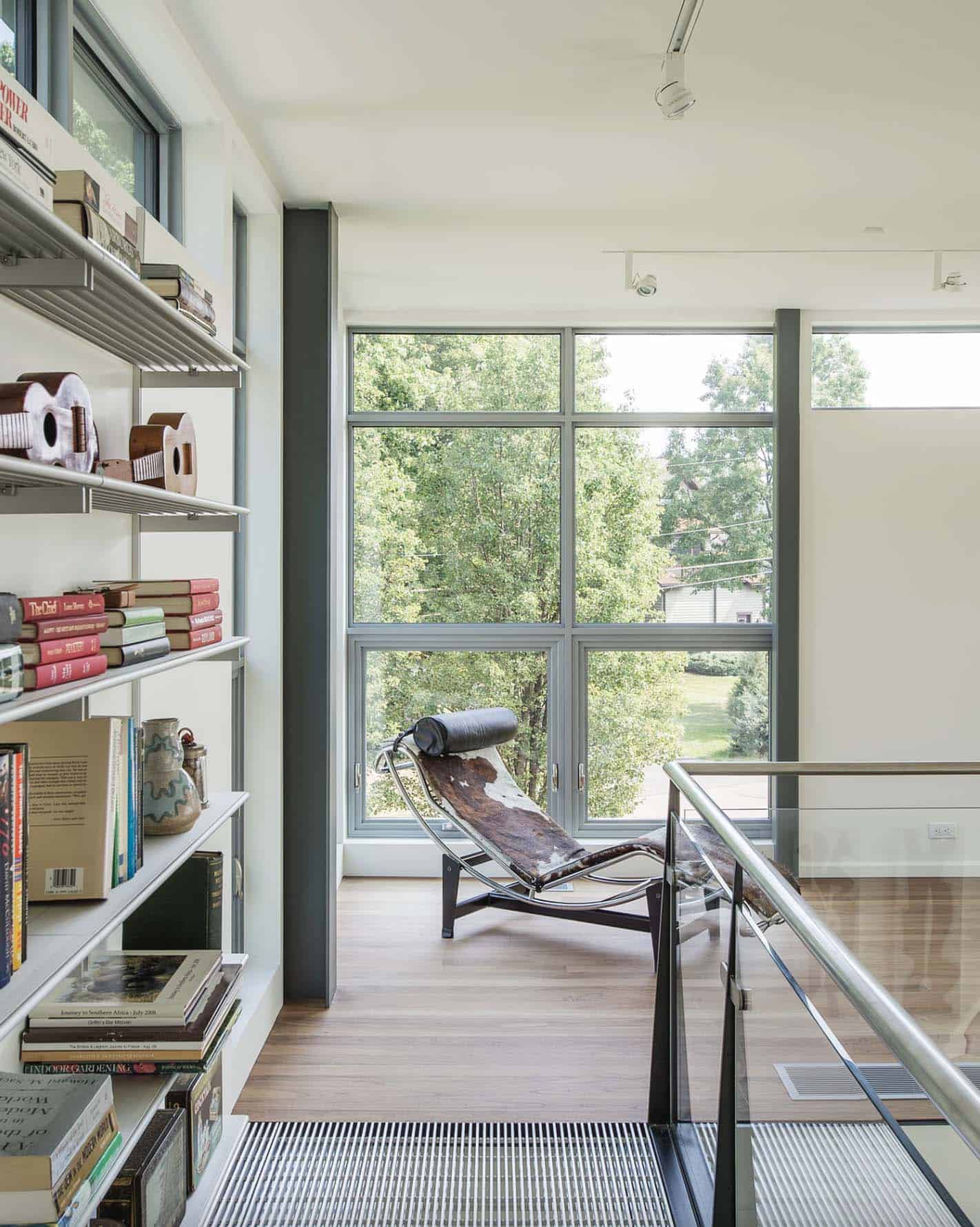 modern upstairs home library
