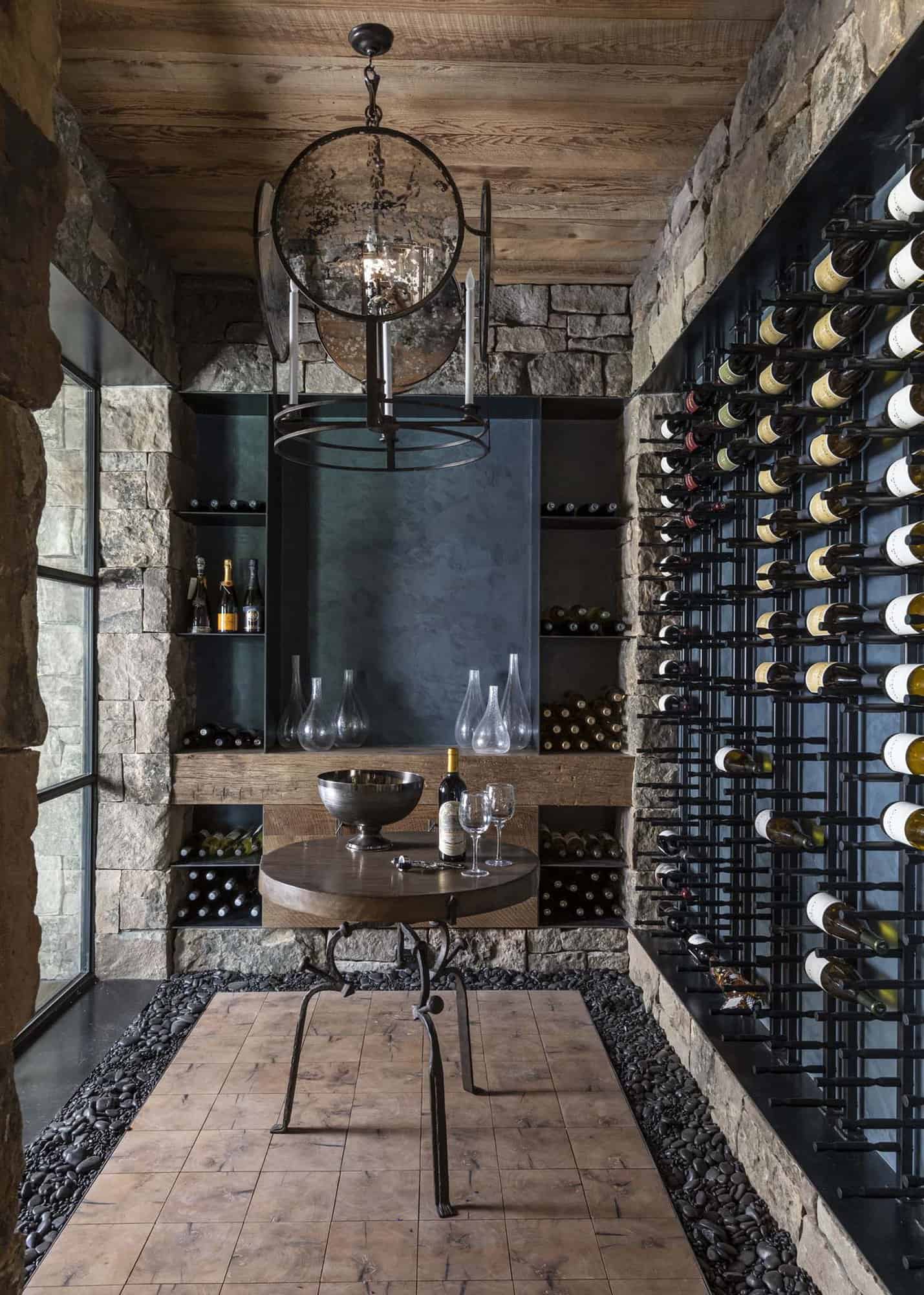 modern rustic wine cellar