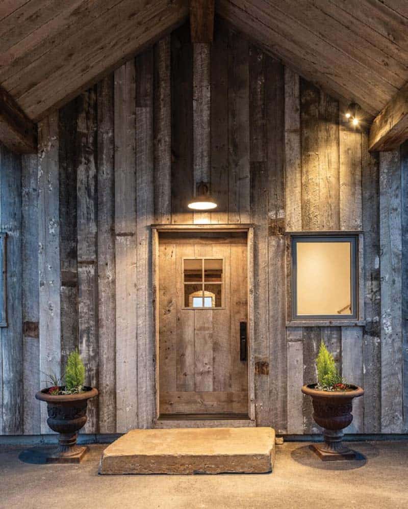 modern rustic mountain home entry