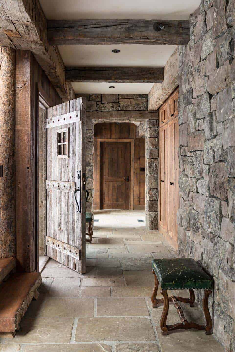rustic mountain cabin entry