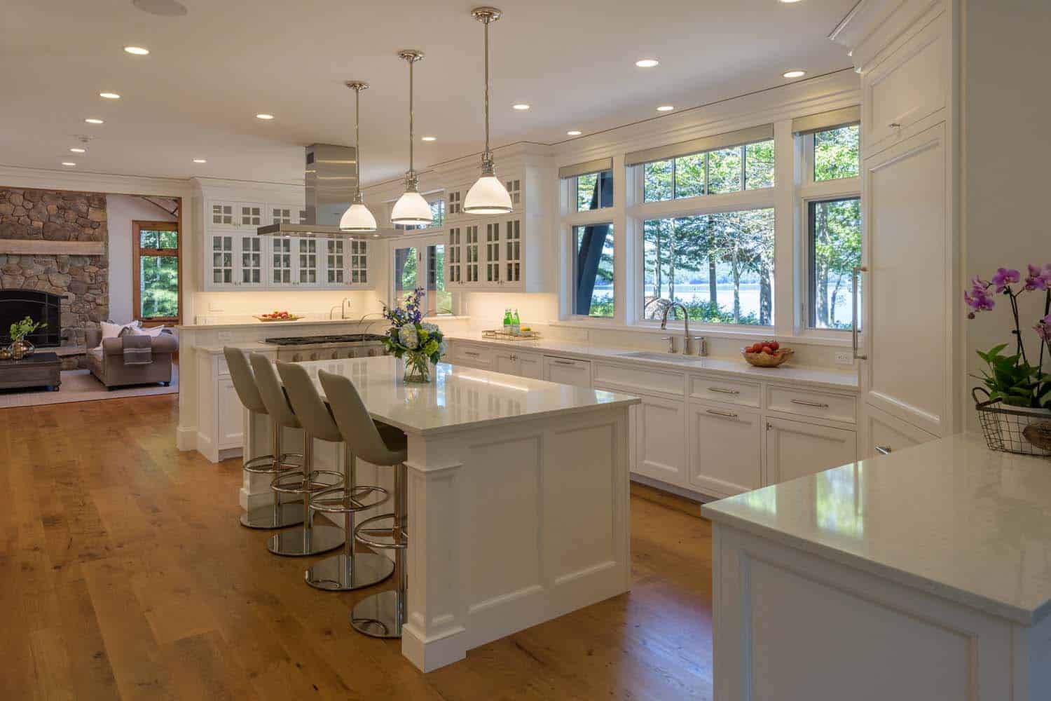 traditional kitchen with an island
