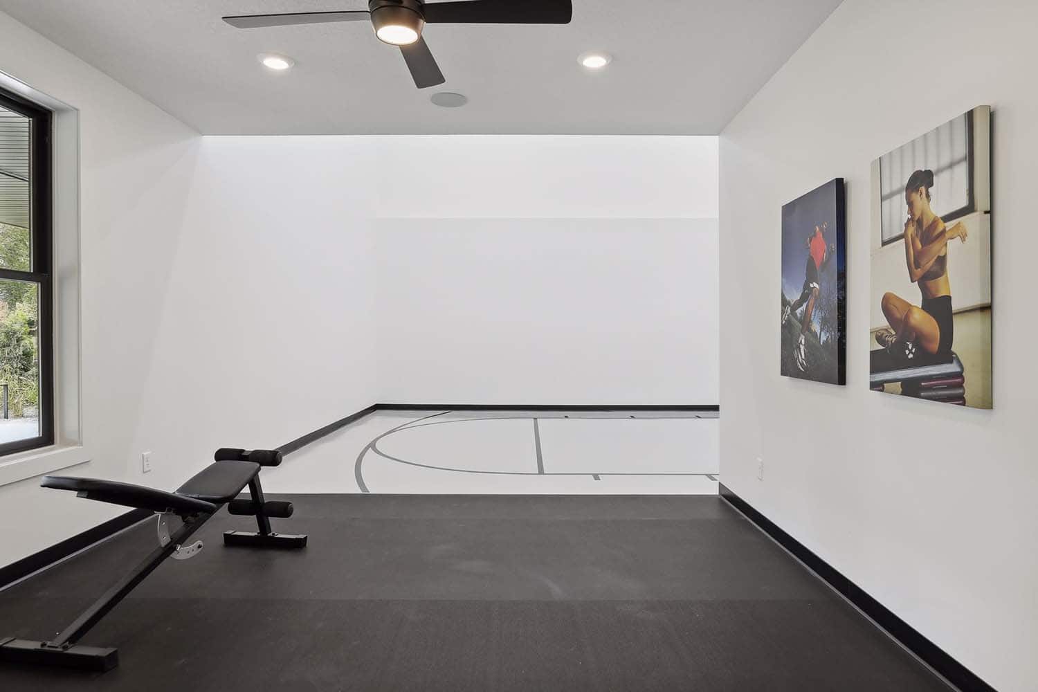contemporary exercise room and sports court