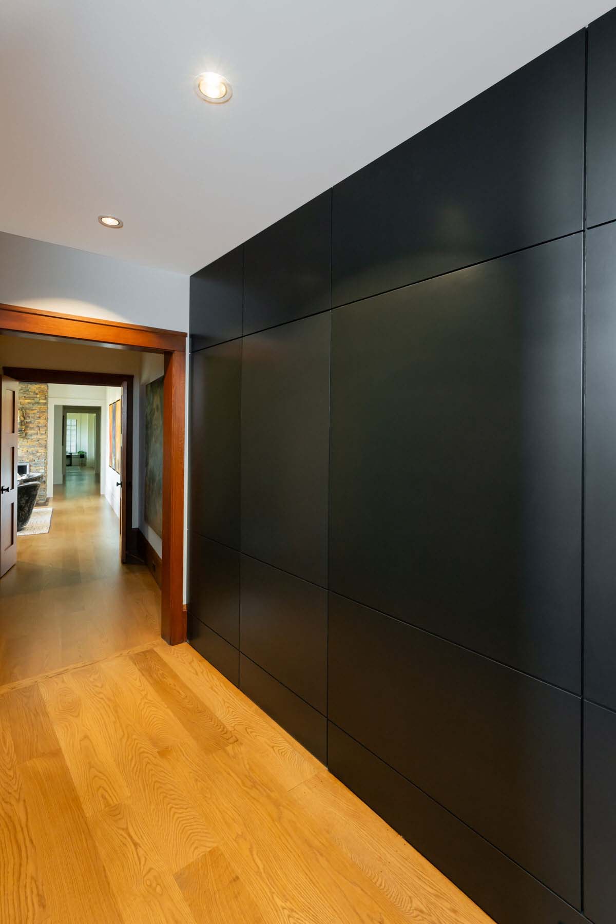 contemporary craftsman style hallway