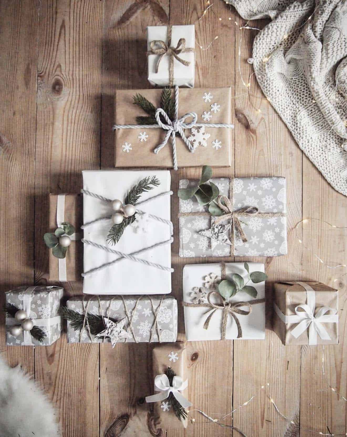 nordic-inspired christmas gift wrap