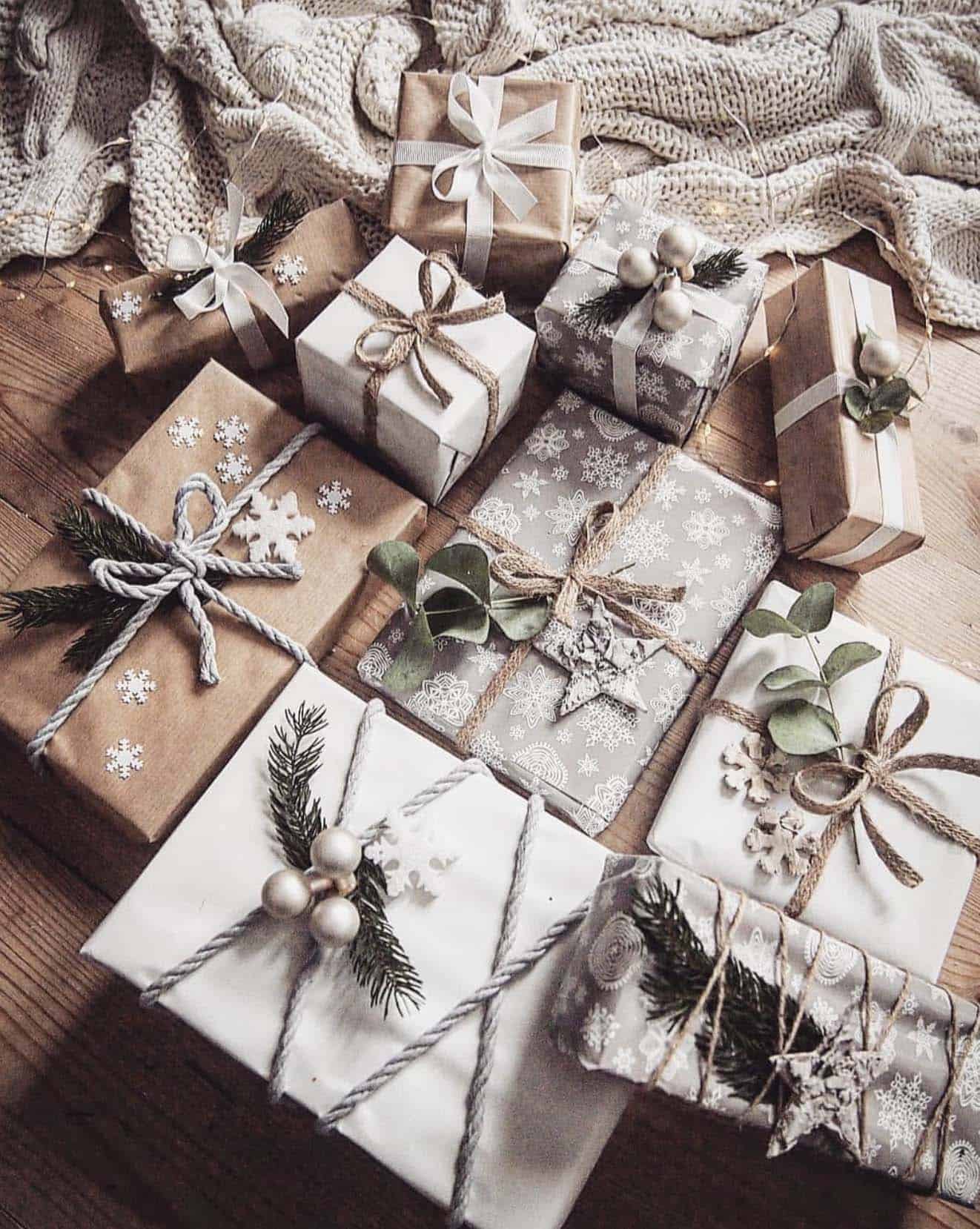 nordic-inspired christmas gift wrap