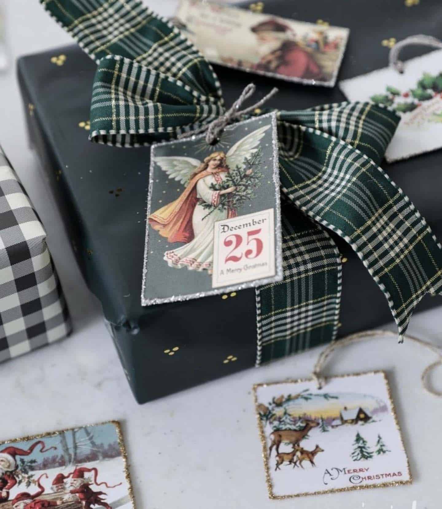 vintage-inspired gift tags for christmas presents