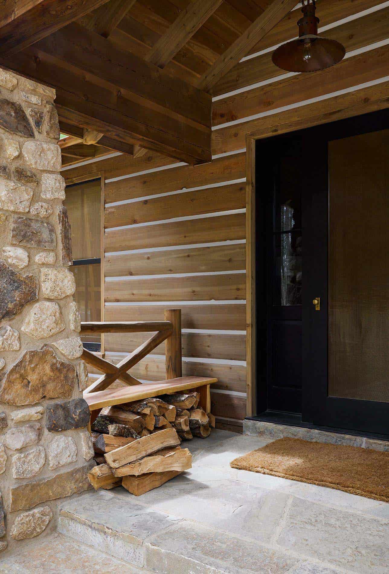 rustic lake house entry