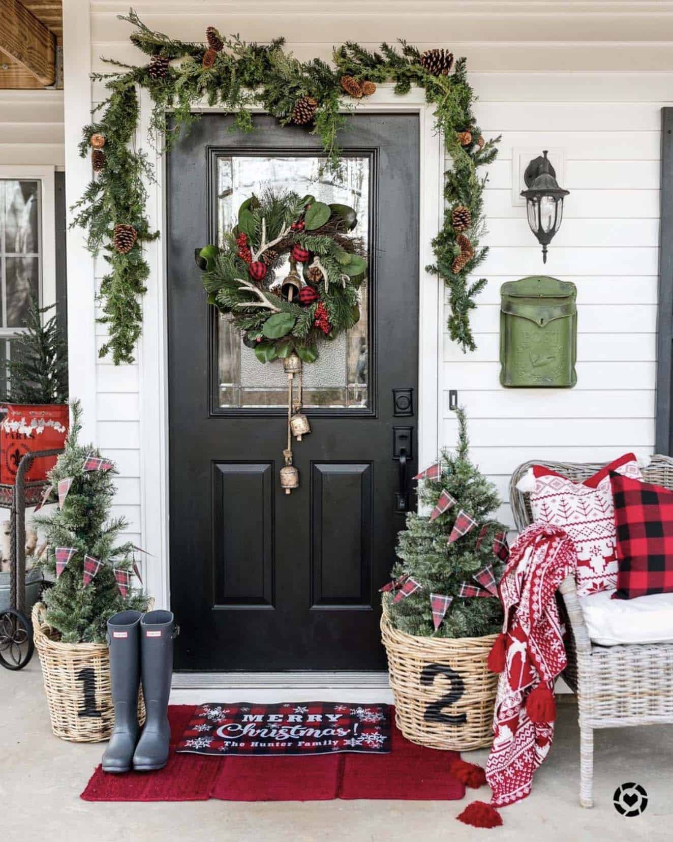 rustic luxe Christmas porch