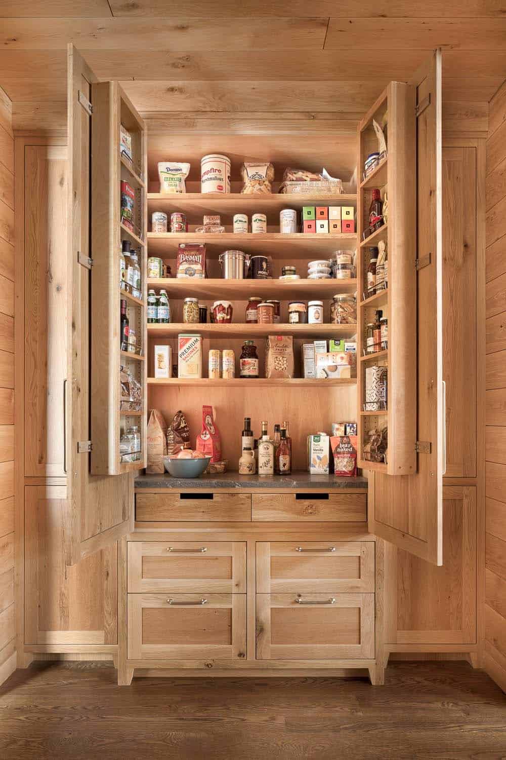 rustic kitchen pantry wall