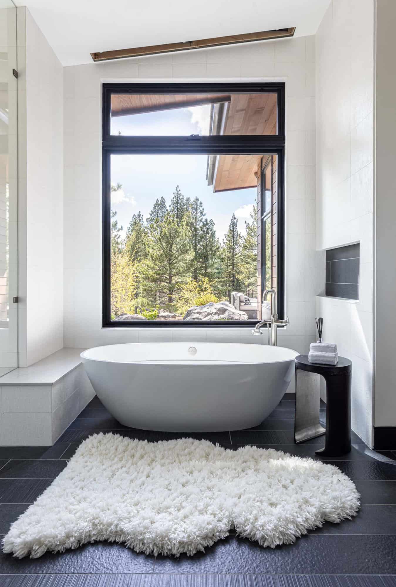 modern bathroom with a freestanding tub