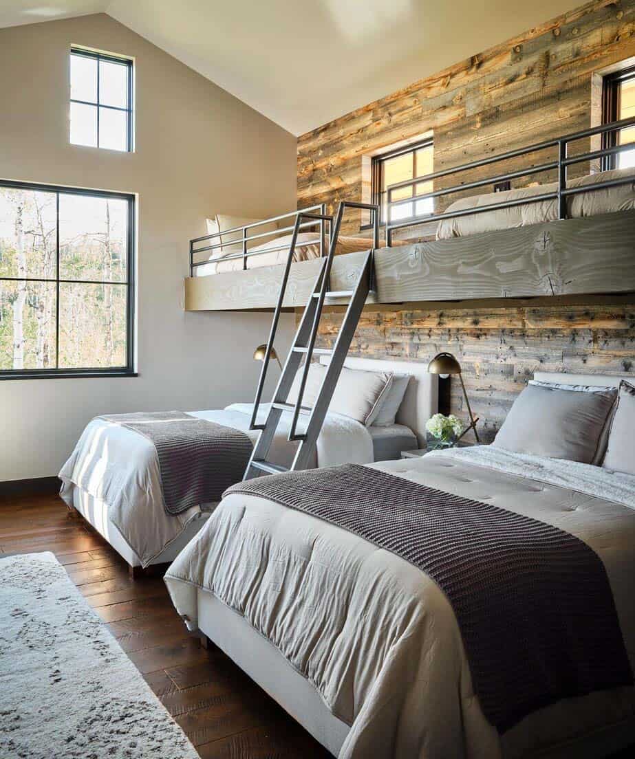 rustic modern bunk bedroom