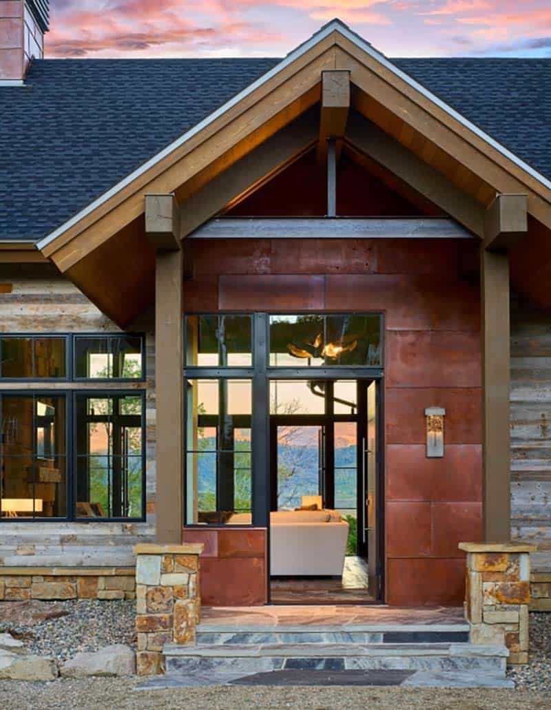 rustic mountain home entry