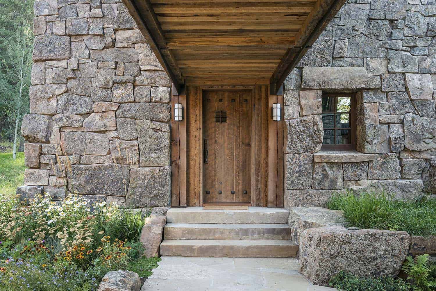 rustic mountain house entry