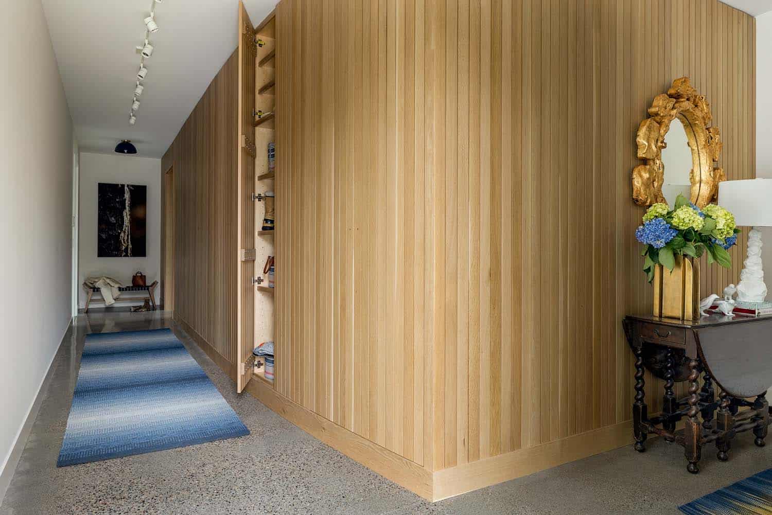Scandinavian midcentury modern hallway