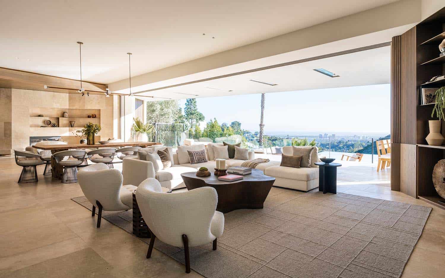 modern living room with indoor-outdoor living