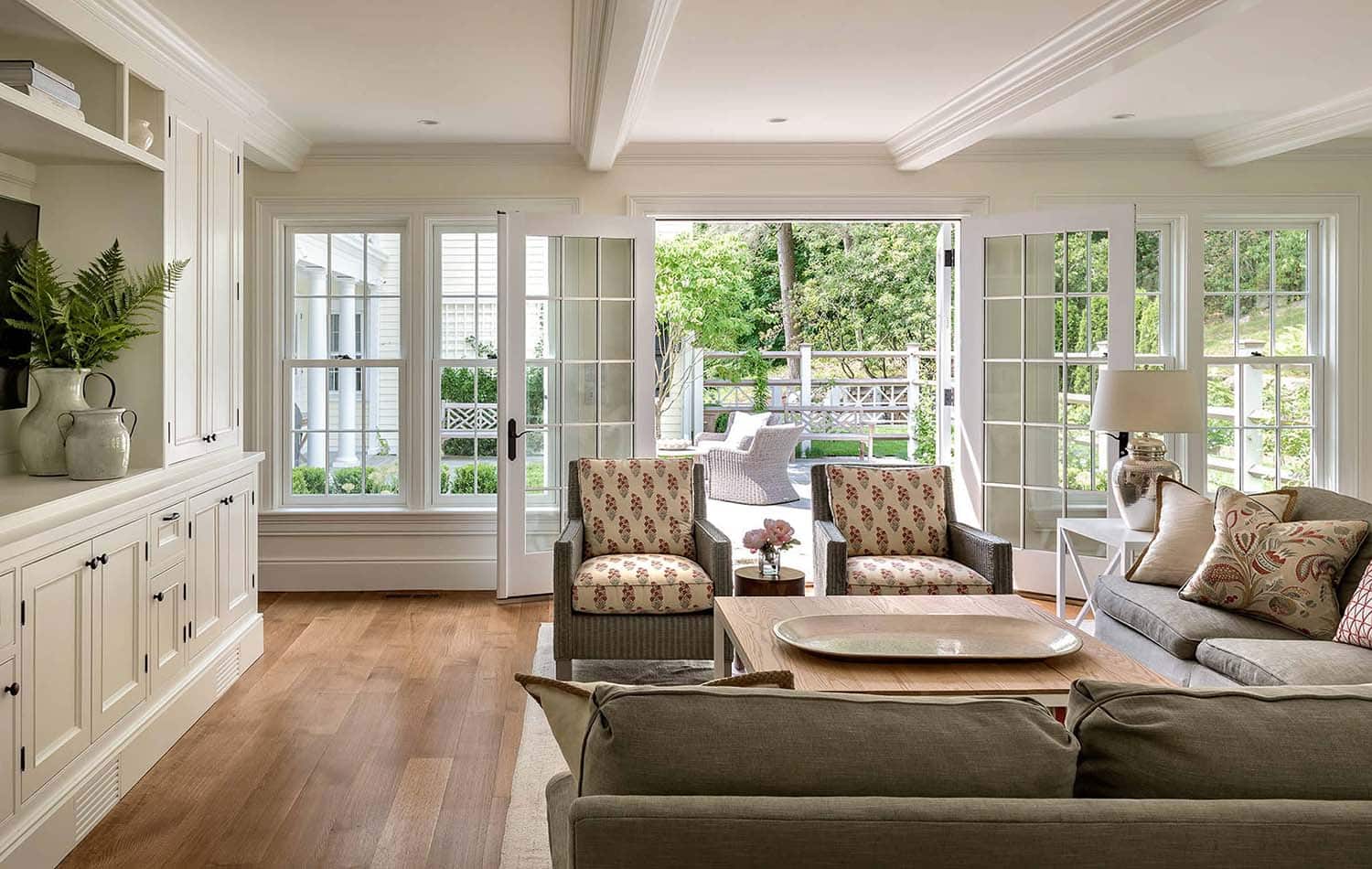 transitional style family room