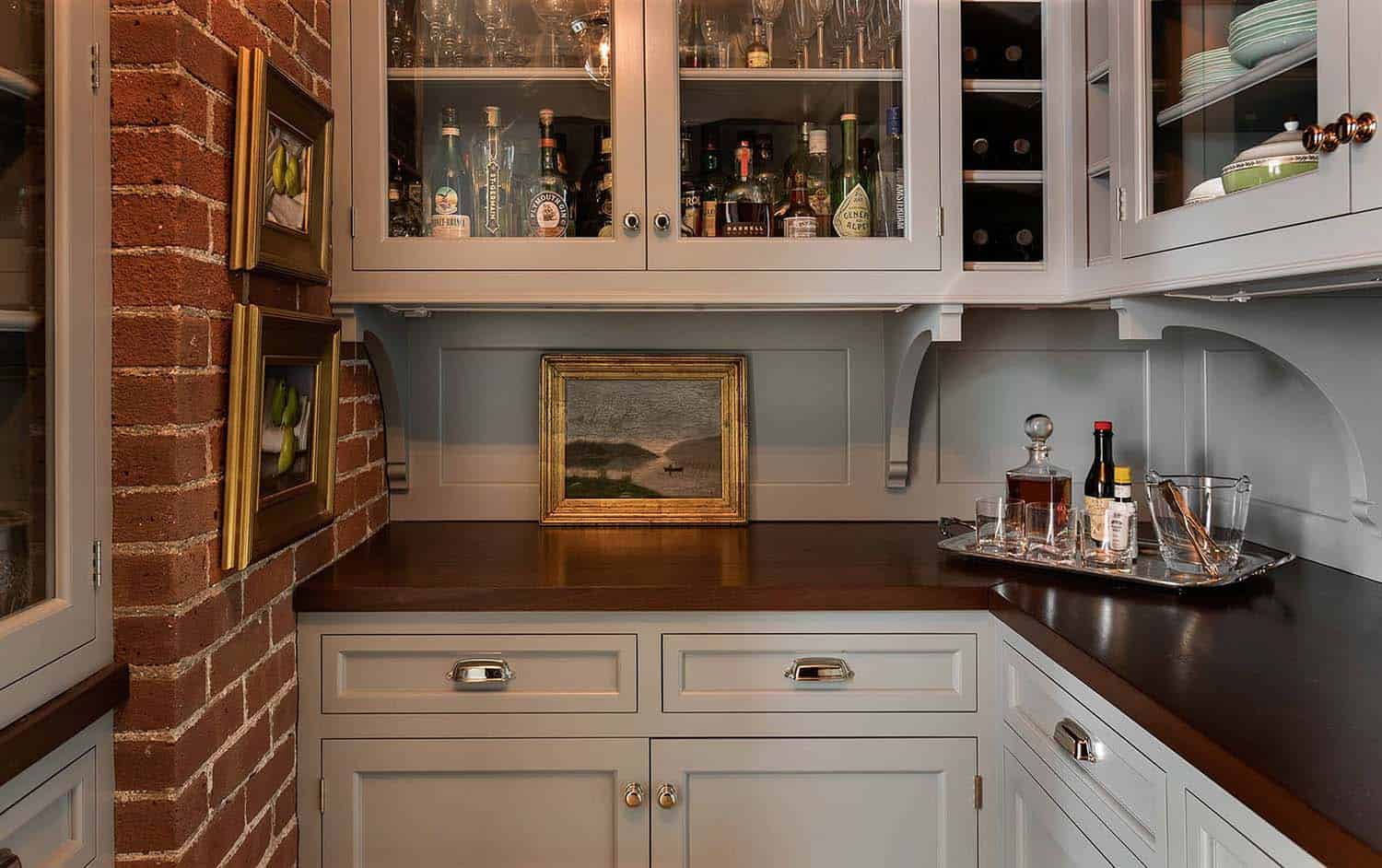 transitional style kitchen pantry