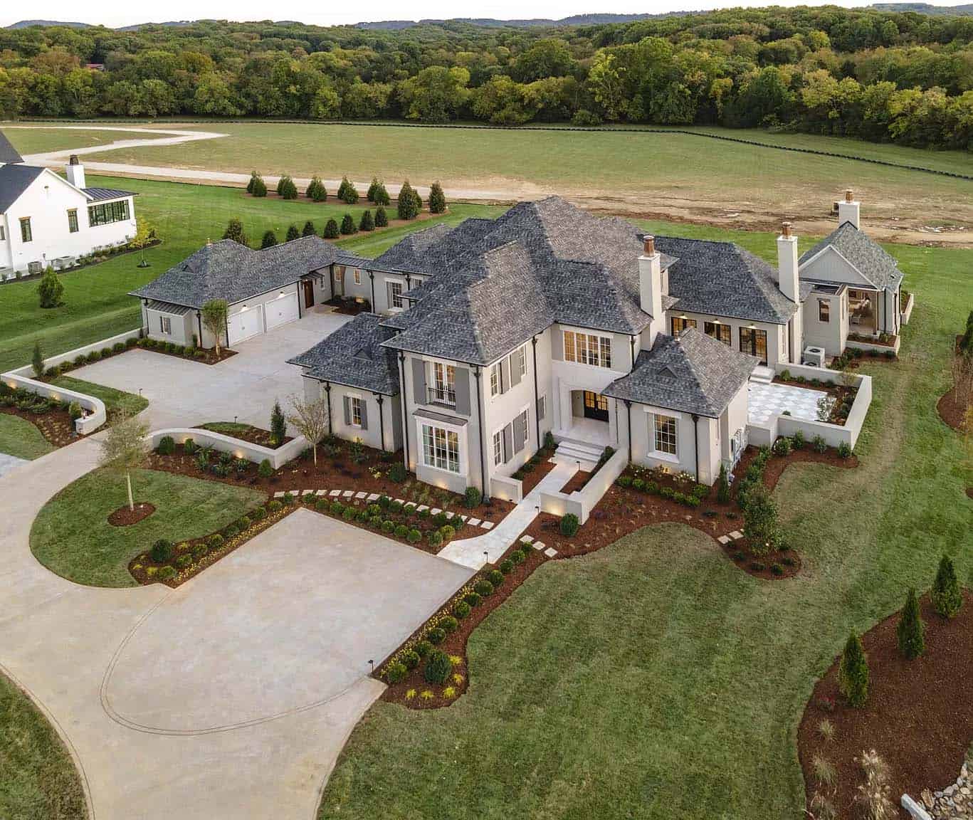 contemporary home exterior aerial view